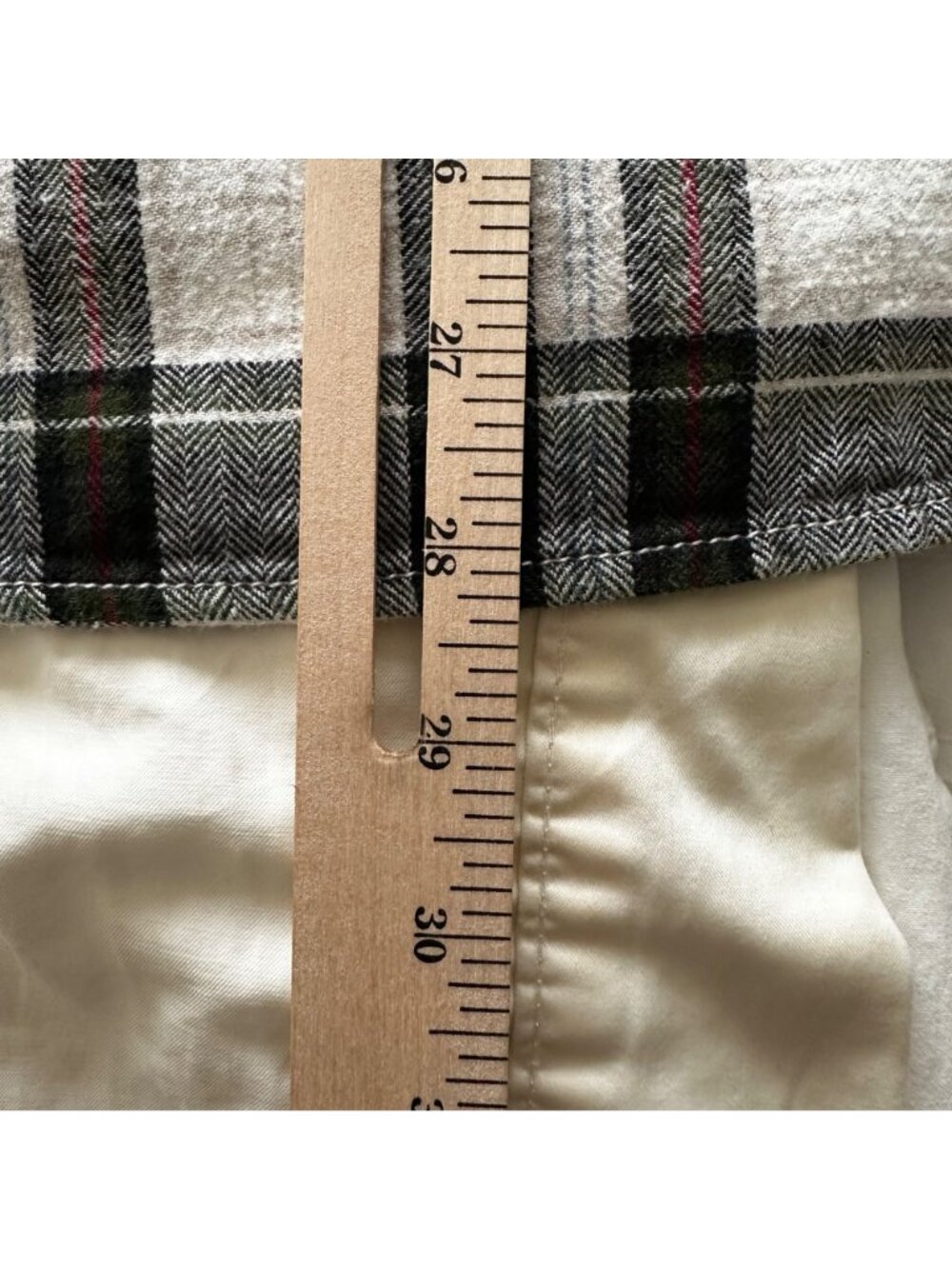 Arizona Plaid Flannel Shacket w/Corduroy Collar Zip Front White/Green/Red/Black - Picture 10 of 11